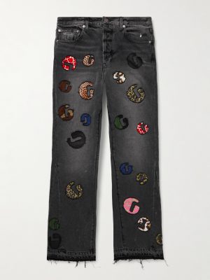 G-Time Flared Distressed Logo-Appliquéd Jeans G-Time Flared Distressed Logo-Appliquéd Jeans