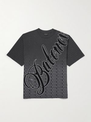 Logo-Appliquéd Printed Cotton-Jersey T-Shirt