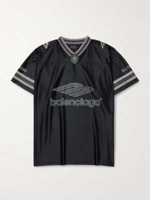 Logo-Print Striped Appliquéd Jersey T-Shirt Logo-Print Striped Appliquéd Jersey T-Shirt