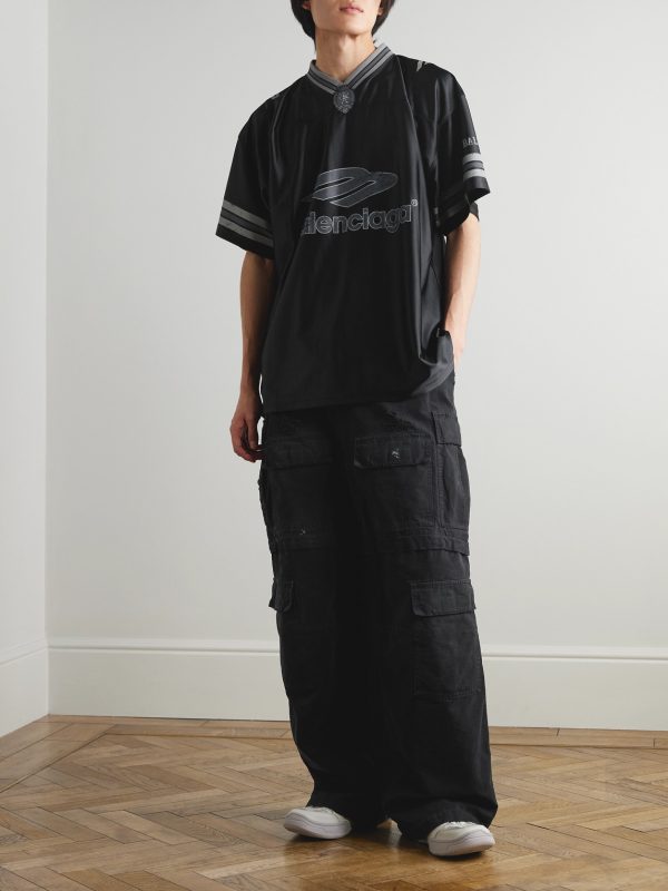 Logo-Print Striped Appliquéd Jersey T-Shirt - OU Logo-Print Striped Appliquéd Jersey T-Shirt - OU
