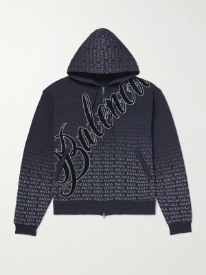 Oversized Logo-Appliquéd Printed Cotton-Jersey Zip-Up Hoodie Oversized Logo-Appliquéd Printed Cotton-Jersey Zip-Up Hoodie
