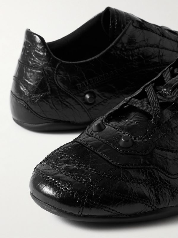 City Studded Cracked Leather Sneakers - CU City Studded Cracked Leather Sneakers - CU