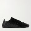 City Studded Cracked Leather Sneakers City Studded Cracked Leather Sneakers