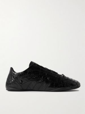 City Studded Cracked Leather Sneakers City Studded Cracked Leather Sneakers