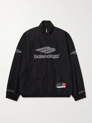 Appliquéd Logo-Embroidered Cotton-Blend Shell Track Jacket