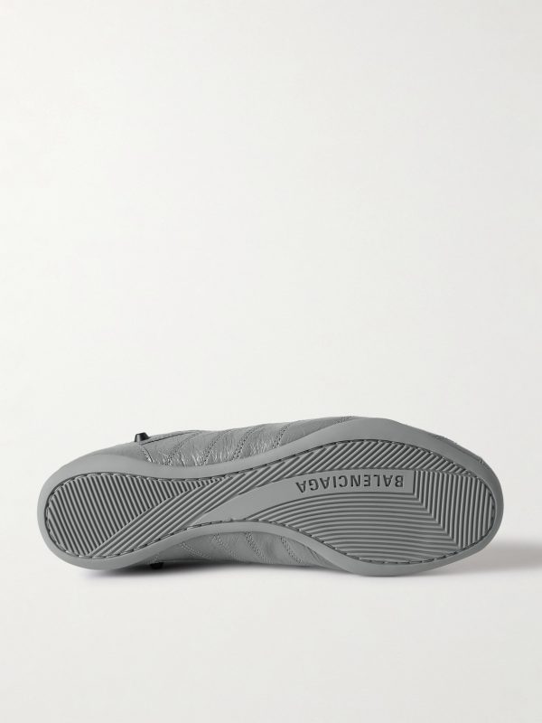 City Studded Cracked Leather Sneakers - E1