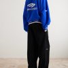 Wide-Leg Logo-Print Appliquéd Cotton-Jersey Sweatpants - BK