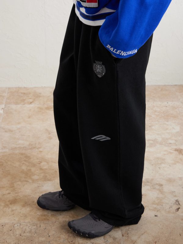 Wide-Leg Logo-Print Appliquéd Cotton-Jersey Sweatpants - CU