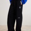 Wide-Leg Logo-Print Appliquéd Cotton-Jersey Sweatpants - FR