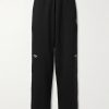 Wide-Leg Logo-Print Appliquéd Cotton-Jersey Sweatpants