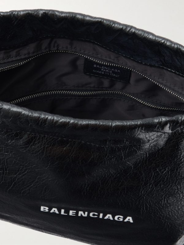 Shopper Cracked-Leather Pouch - E1