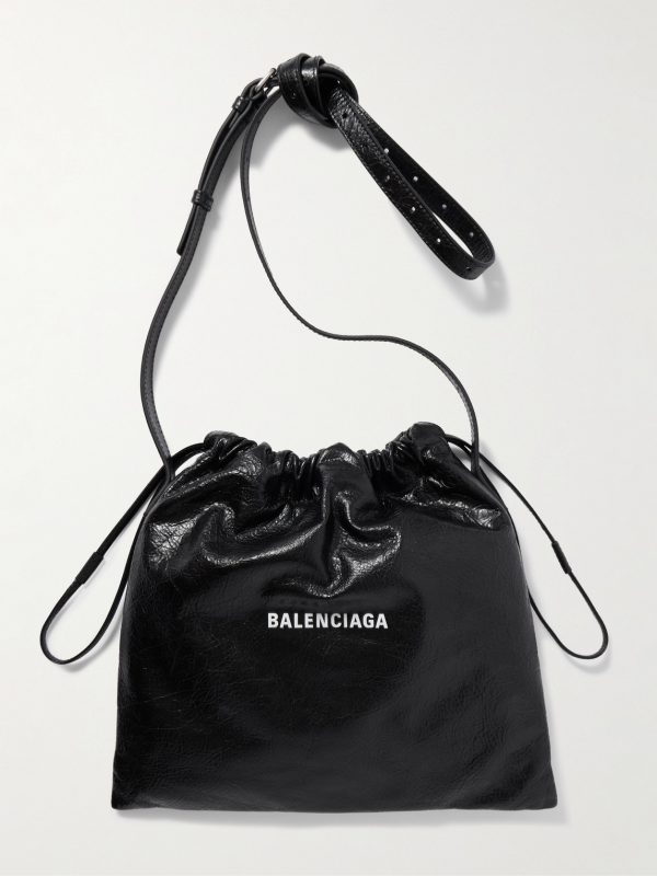 Shopper Cracked-Leather Pouch