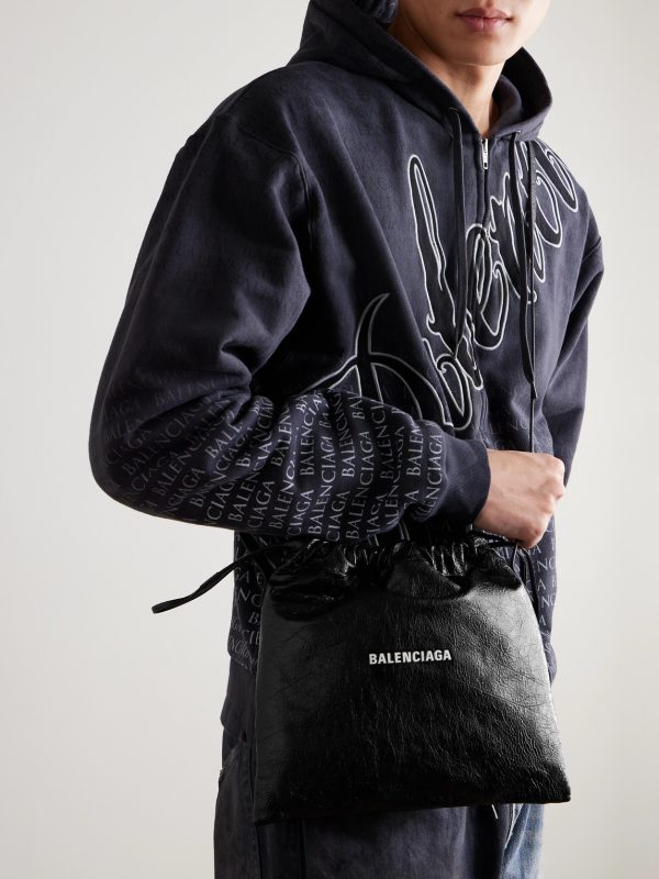 Shopper Cracked-Leather Pouch - OU