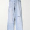 Wide-Leg Distressed Jeans
