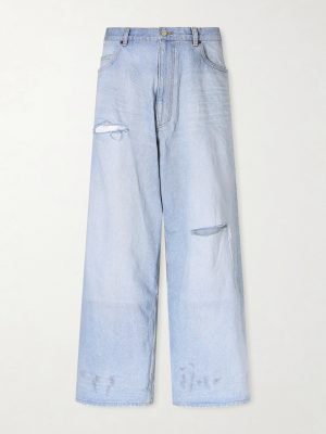 Wide-Leg Distressed Jeans Wide-Leg Distressed Jeans