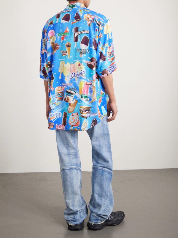 Sweet Treat Minimal Oversized Printed Poplin Shirt - BK Sweet Treat Minimal Oversized Printed Poplin Shirt - BK