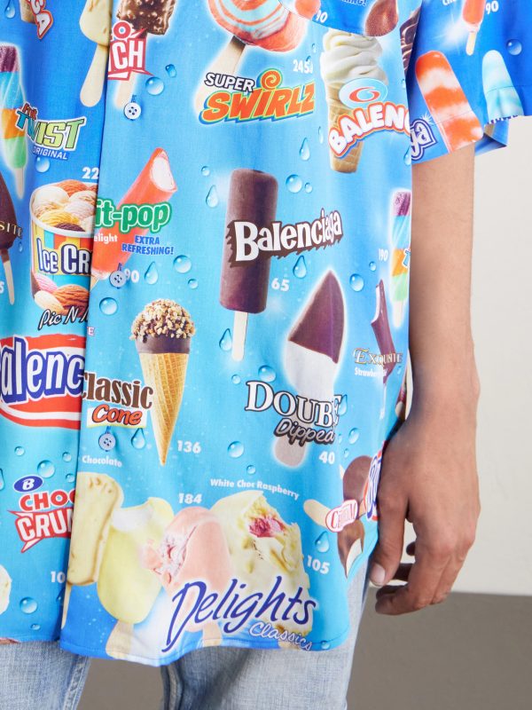 Sweet Treat Minimal Oversized Printed Poplin Shirt - CU Sweet Treat Minimal Oversized Printed Poplin Shirt - CU