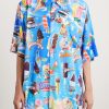 Sweet Treat Minimal Oversized Printed Poplin Shirt - FR Sweet Treat Minimal Oversized Printed Poplin Shirt - FR