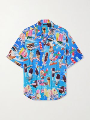 Sweet Treat Minimal Oversized Printed Poplin Shirt Sweet Treat Minimal Oversized Printed Poplin Shirt