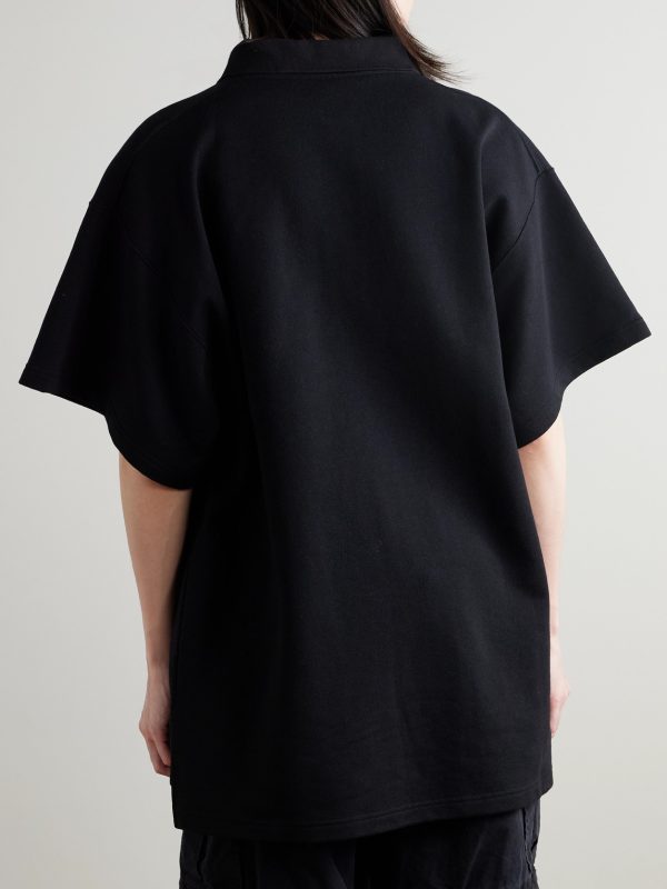 Oversized Logo-Embroidered Cotton Polo Shirt - BK Oversized Logo-Embroidered Cotton Polo Shirt - BK