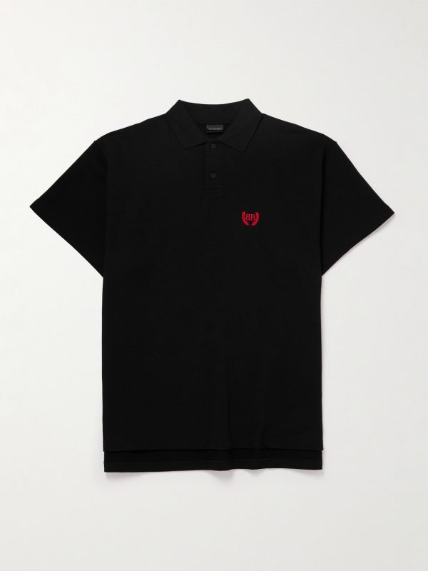 Oversized Logo-Embroidered Cotton Polo Shirt Oversized Logo-Embroidered Cotton Polo Shirt
