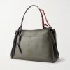 Rodeo Large Distressed Satin-Trimmed Printed Leather Tote Bag - BK Rodeo Large Distressed Satin-Trimmed Printed Leather Tote Bag - BK