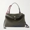 Rodeo Large Distressed Satin-Trimmed Printed Leather Tote Bag Rodeo Large Distressed Satin-Trimmed Printed Leather Tote Bag