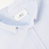 Button-Down Collar Striped Cotton-Seersucker Shirt - E1