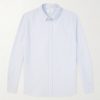 Button-Down Collar Striped Cotton-Seersucker Shirt