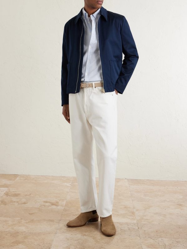 Button-Down Collar Striped Cotton-Seersucker Shirt - OU