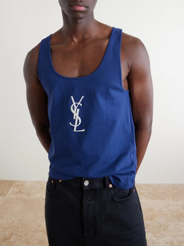 Logo-Embroidered Cotton-Jersey Tank Top - CU