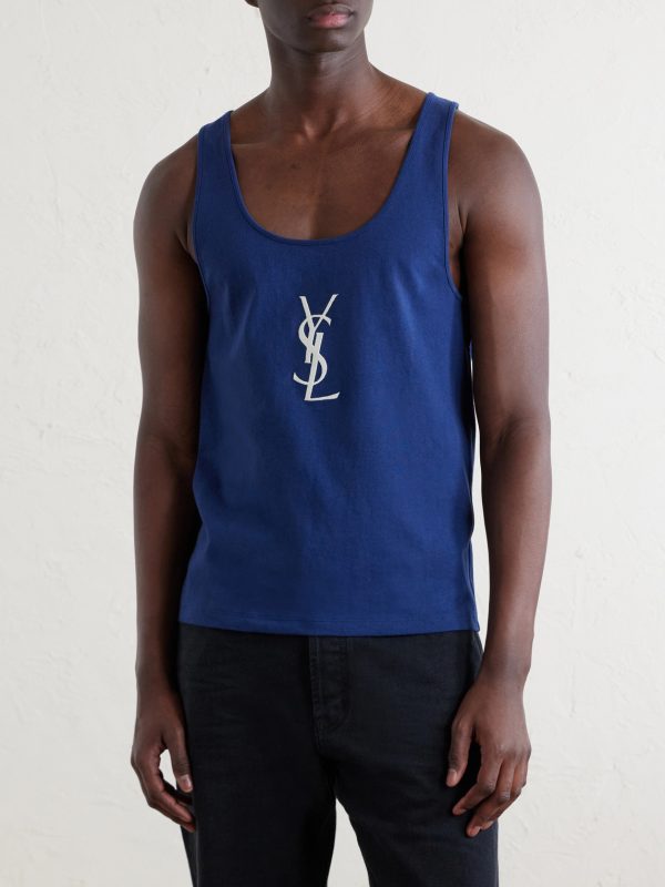 Logo-Embroidered Cotton-Jersey Tank Top - FR