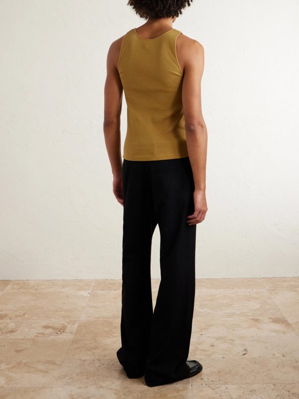 Logo-Embroidered Ribbed Cotton Tank Top - BK Logo-Embroidered Ribbed Cotton Tank Top - BK