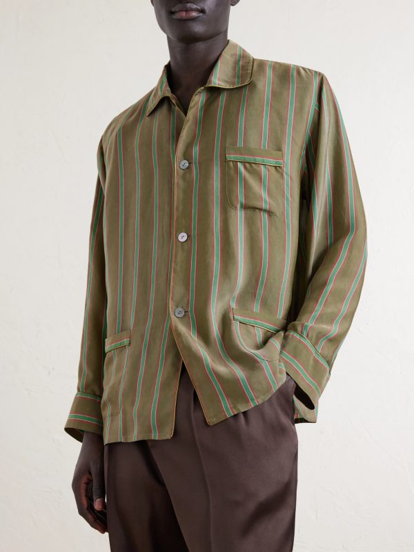 Piped Striped Recycled-Twill Shirt - FR Piped Striped Recycled-Twill Shirt - FR