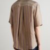 Camp-Collar Logo-Embroidered Striped Twill Shirt - BK Camp-Collar Logo-Embroidered Striped Twill Shirt - BK