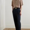 Camp-Collar Logo-Embroidered Striped Twill Shirt - OU Camp-Collar Logo-Embroidered Striped Twill Shirt - OU
