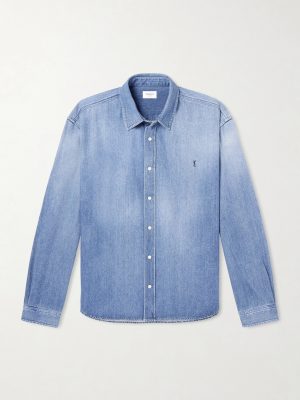 Logo-Embroidered Denim Shirt