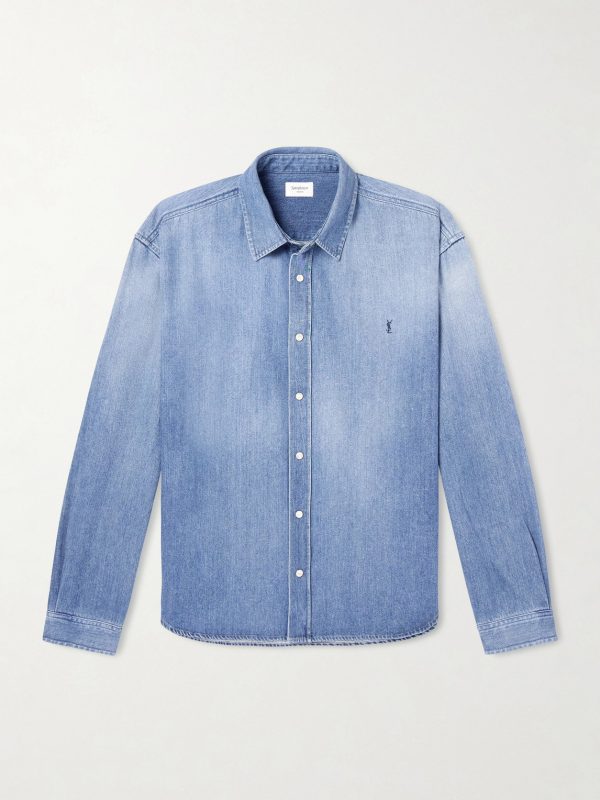 Logo-Embroidered Denim Shirt Logo-Embroidered Denim Shirt