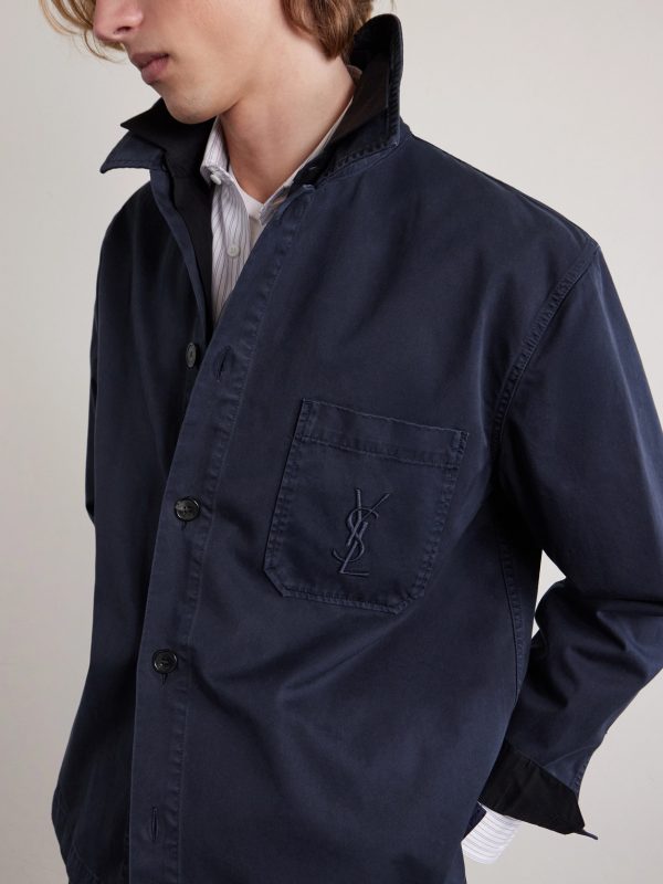 Logo-Embroidered Cotton-Twill Overshirt - CU