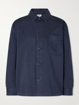 Logo-Embroidered Cotton-Twill Overshirt