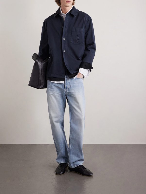 Logo-Embroidered Cotton-Twill Overshirt - OU