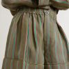 Wide-Leg Piped Pleated Striped Recycled-Twill Shorts - CU Wide-Leg Piped Pleated Striped Recycled-Twill Shorts - CU