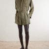 Wide-Leg Piped Pleated Striped Recycled-Twill Shorts - OU Wide-Leg Piped Pleated Striped Recycled-Twill Shorts - OU