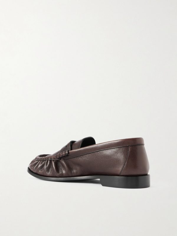Le Loafer Monogram Logo-Appliquéd Full-Grain Leather Penny Loafers - BK Le Loafer Monogram Logo-Appliquéd Full-Grain Leather Penny Loafers - BK