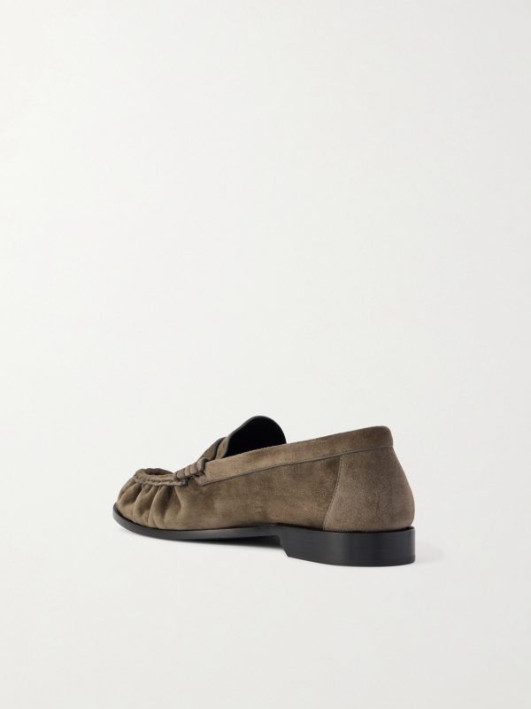 Le Loafer Monogram Logo-Appliquéd Suede Penny Loafers - BK Le Loafer Monogram Logo-Appliquéd Suede Penny Loafers - BK
