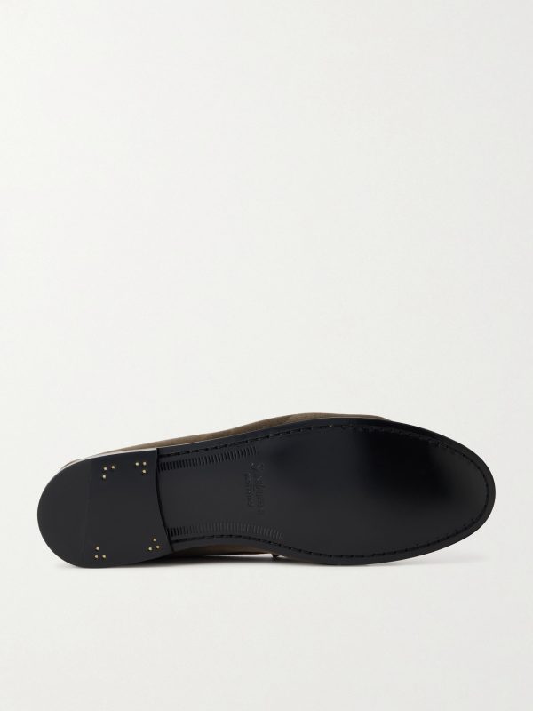 Le Loafer Monogram Logo-Appliquéd Suede Penny Loafers - E1 Le Loafer Monogram Logo-Appliquéd Suede Penny Loafers - E1