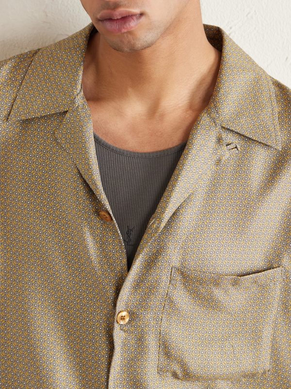Camp-Collar Printed Silk-Voile Shirt - CU Camp-Collar Printed Silk-Voile Shirt - CU