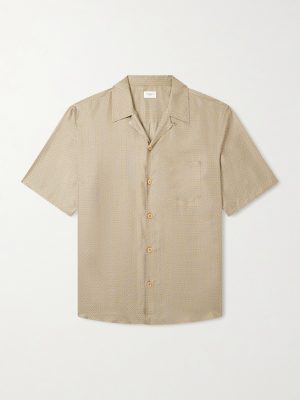 Camp-Collar Printed Silk-Voile Shirt