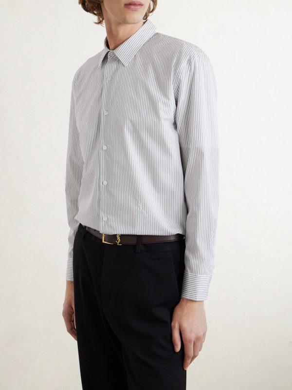 Pinstriped Cotton-Poplin Shirt - FR Pinstriped Cotton-Poplin Shirt - FR