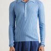 Slim-Fit Ribbed Wool, Cashmere and Silk-Blend Polo Shirt - FR Slim-Fit Ribbed Wool, Cashmere and Silk-Blend Polo Shirt - FR